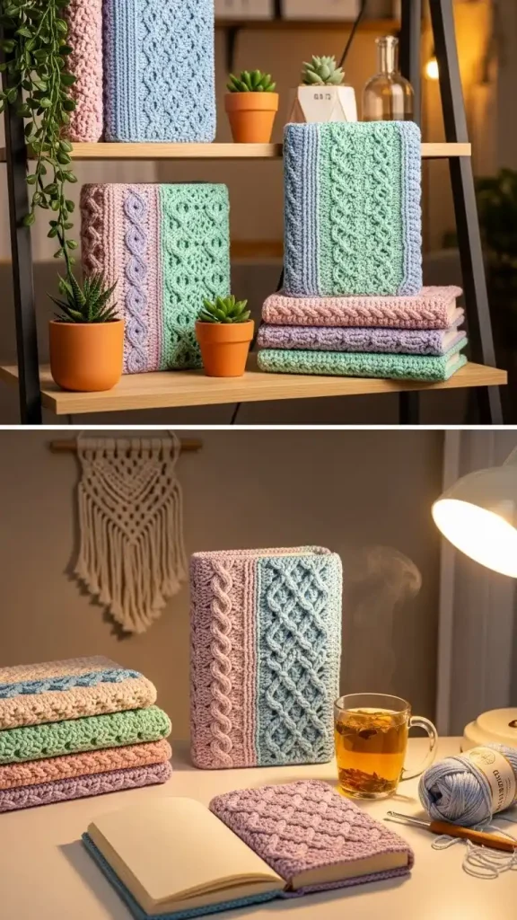 21 Easy Crochet Home Decor Ideas for Cozy and Stylish Interiors 22 Crochet Book Covers or Journal Covers for Personalized Decor