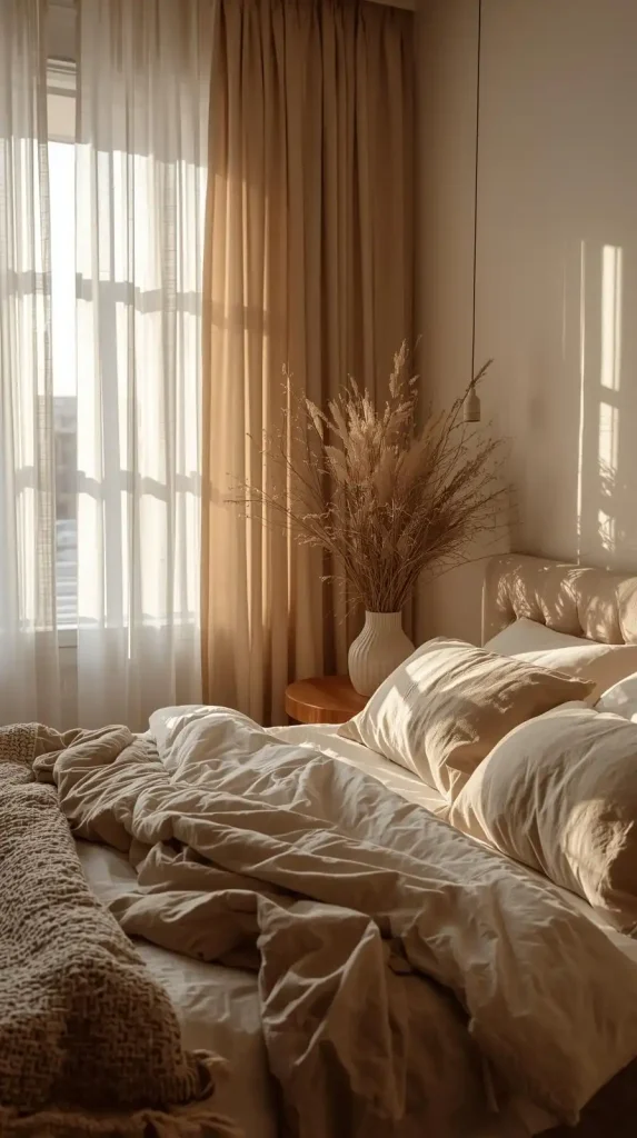 23 Small Apartment Decorating Cozy Bedroom Designs | Dreamy Ideas for a Warm and Relaxing Retreat 22 Use Layered Curtains for Depth and Warmth