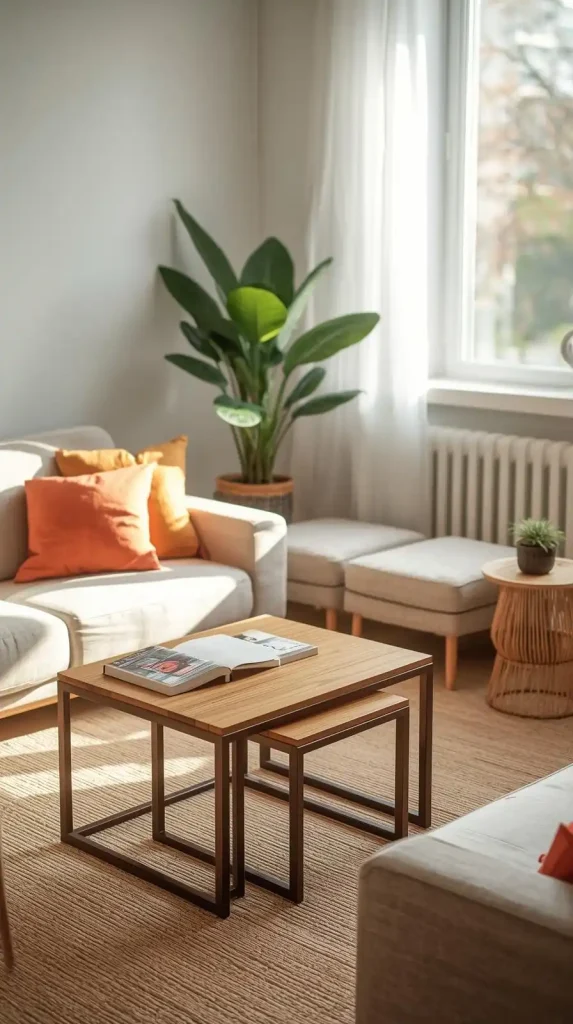 Use a Foldable or Nesting Coffee Table