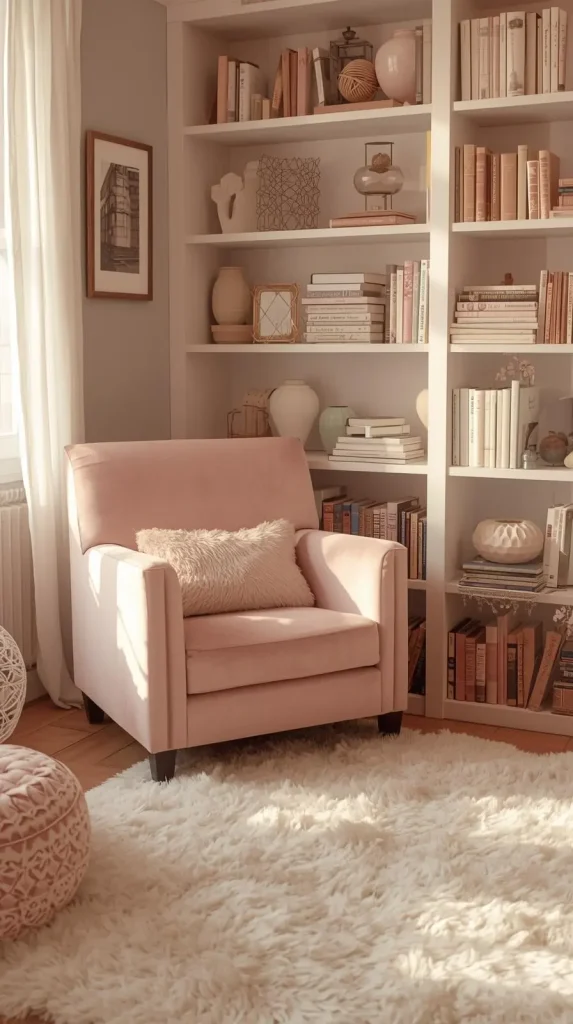 Finish with a Cozy Pink Reading Nook