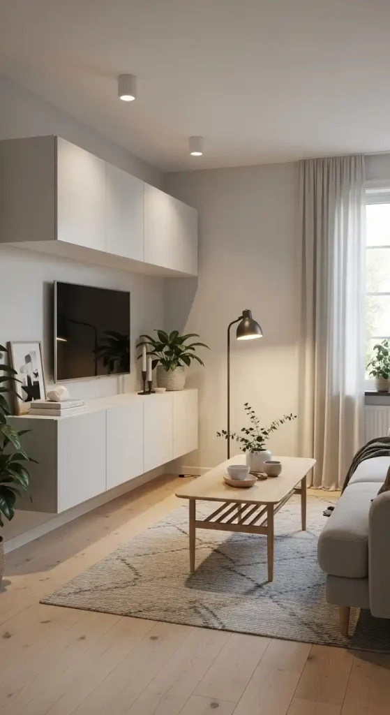 30 IKEA Home Decor Ideas Living Room on a Budget | Smart & Stylish Designs 26 Use IKEA Floating Cabinets for Hidden Storage