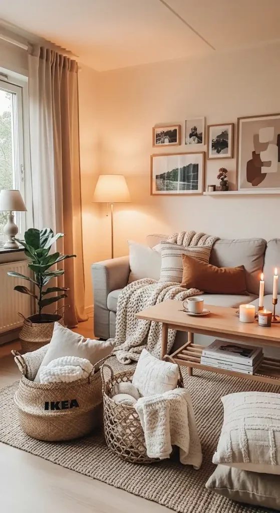 30 IKEA Home Decor Ideas Living Room on a Budget | Smart & Stylish Designs 29 Style with IKEA Woven Baskets for Hidden Storage