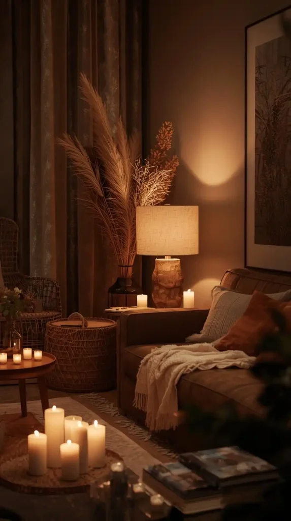 Add Cozy Lighting with Lamps and Candles