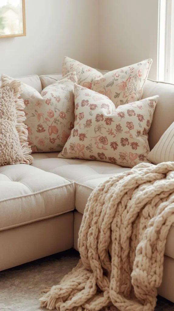 19 Cute Small Apartment Decor | Turn Your Tiny Space into a Dreamy Haven 4 Decorate with Cute Throw Pillows and Blankets