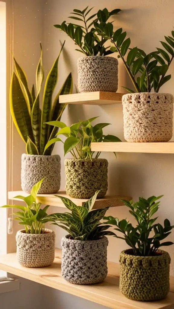 22 Crochet Home Decor Patterns with Minimalist Style 5 Crochet Plant Pot Covers