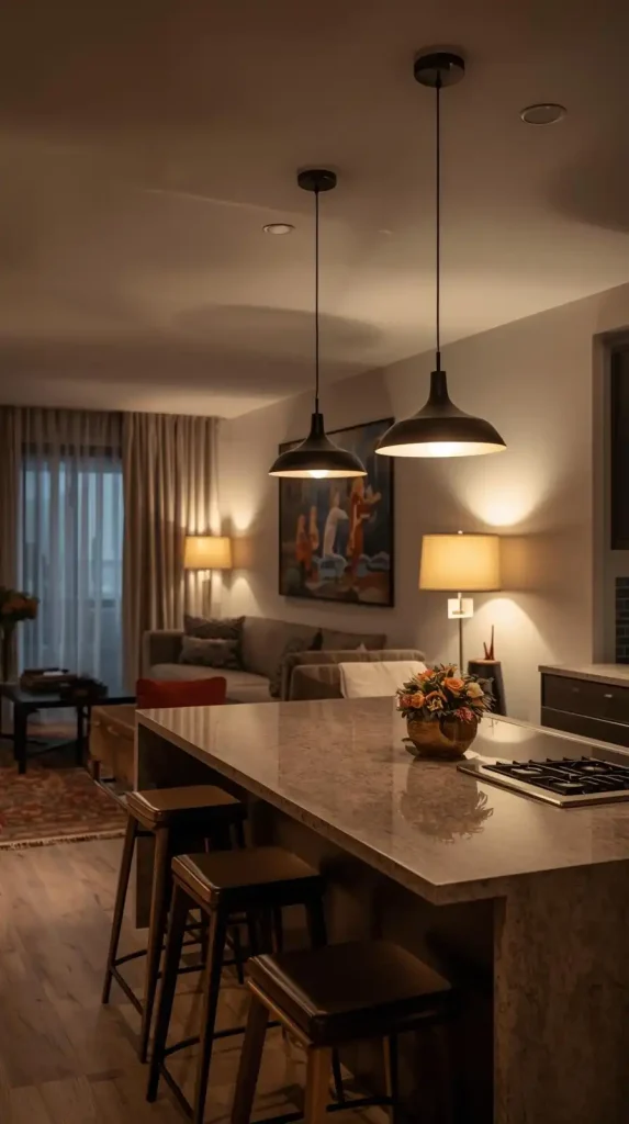 Lighting That Connects Yet Defines Each Zone
