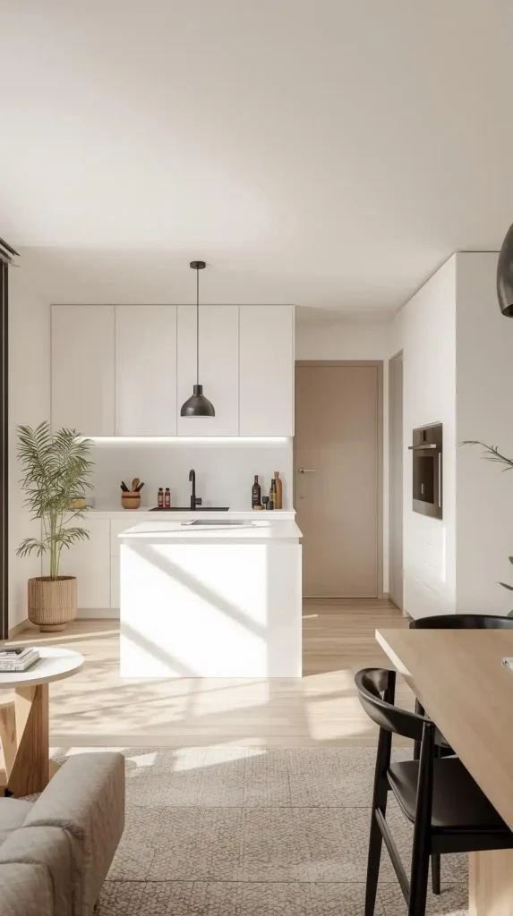 20 Living Room Kitchen Open Concept Small Apartment Decor | Stylish Ideas for Seamless Flow 5 Use a Kitchen Island or Peninsula as a Visual Divider