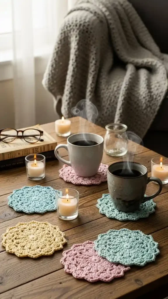 21 Cute Crochet Home Decor Ideas for Cozy Handmade Spaces 6 Crochet Coasters