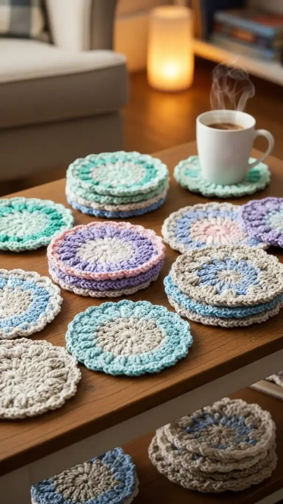 21 Easy Crochet Home Decor Ideas for Cozy and Stylish Interiors 6 DIY Crochet Coasters for Functional Decor
