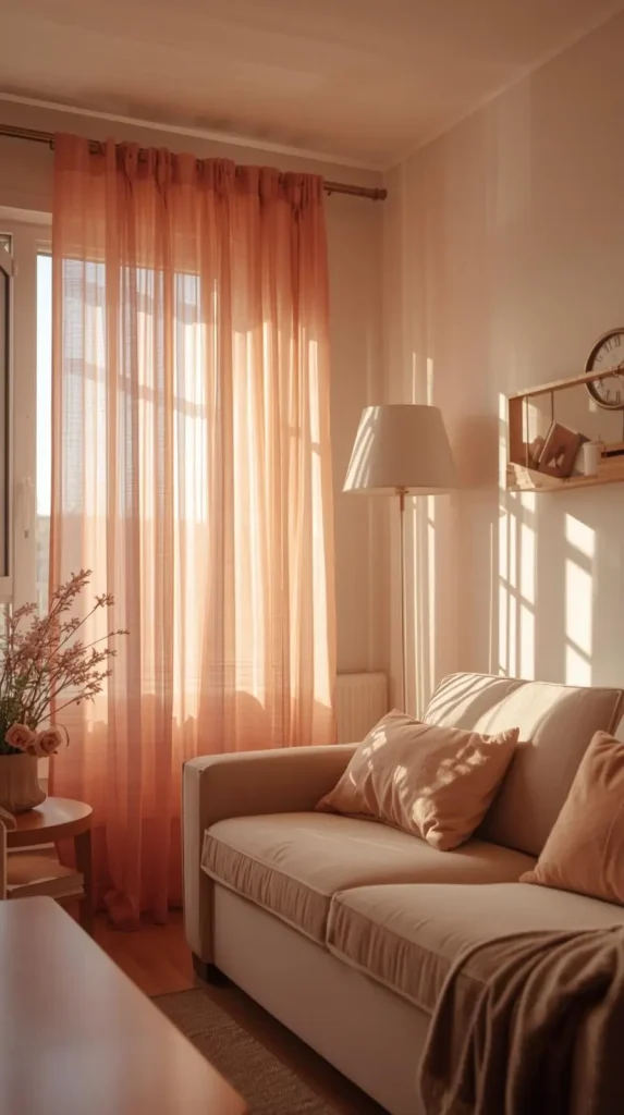 Try Pink Curtains for a Gentle Glow