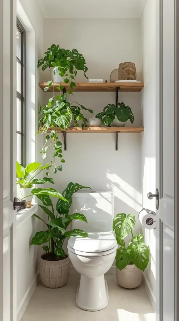 20 Small Apartment Decorating Bathroom Ideas for a Stylish 2025 Refresh 7 Add Plants for Freshness