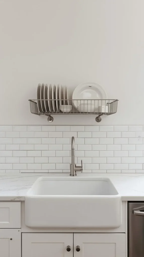 Compact Wall-Mounted Dish Rack
