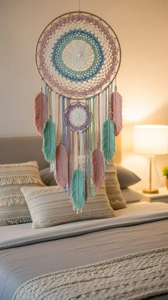23 Crochet Home Decor Ideas Wall Art to Beautify Your Living Space 7 Crochet Dreamcatchers as Statement Wall Pieces