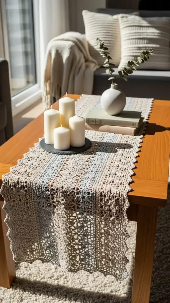 22 Aesthetic Crochet Home Decor Ideas to Style Your Living Space Beautifully 7 Crochet Table Runners to Elevate Coffee Tables