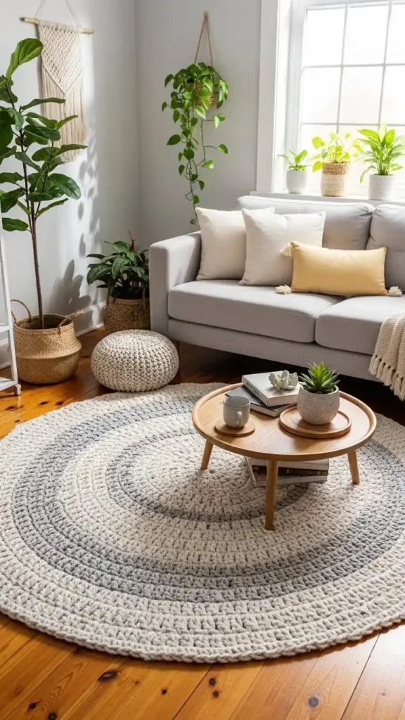 22 Crochet Home Decor Patterns with Minimalist Style 7 Round Crochet Rugs