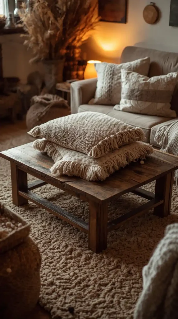 Crochet Rug Under the Coffee Table