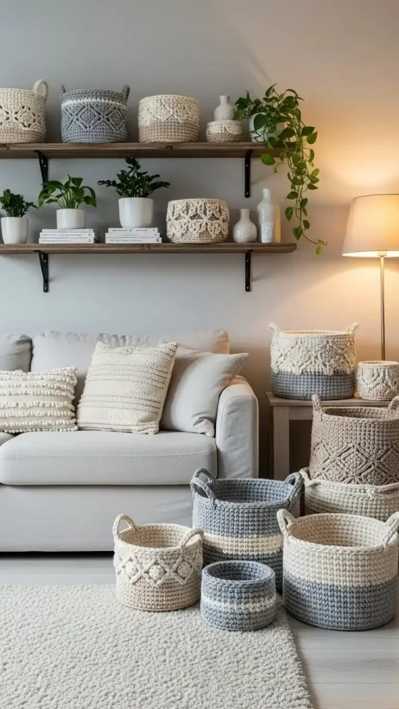 22 Crochet Home Decor Patterns with Minimalist Style 8 Crochet Storage Baskets