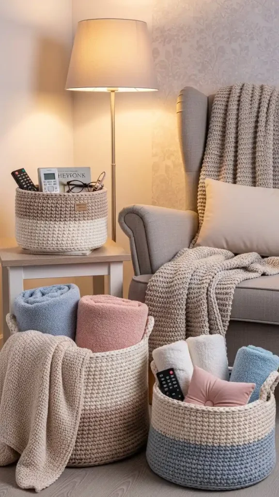 21 Easy Crochet Home Decor Ideas for Cozy and Stylish Interiors 9 Crochet Baskets for Storage and Organization