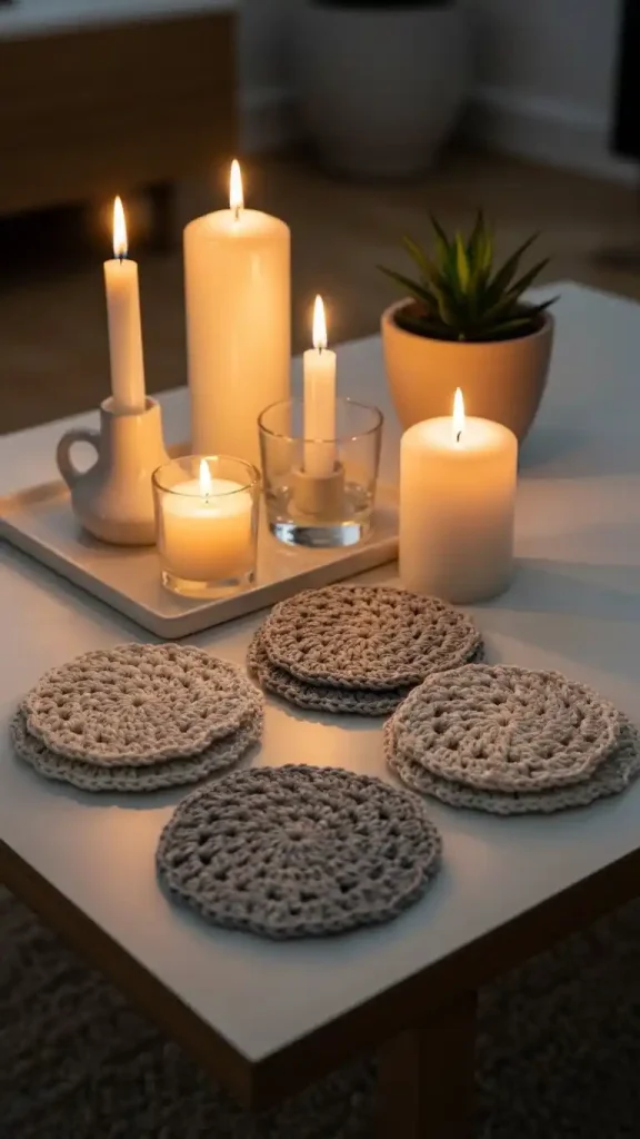 22 Aesthetic Crochet Home Decor Ideas to Style Your Living Space Beautifully 9 Crochet Coasters for Stylish Table Decor