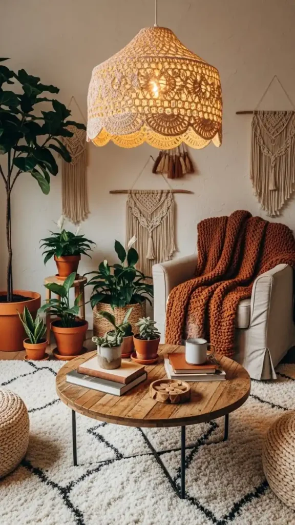 22 Crochet Home Decor Patterns with Minimalist Style 9 Crochet Lampshades