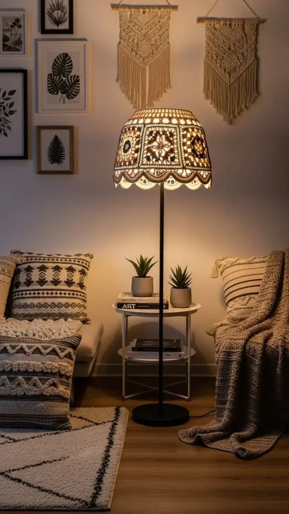 22 Aesthetic Crochet Home Decor Ideas to Style Your Living Space Beautifully 10 Crochet Lampshades for Warm Ambient Lighting
