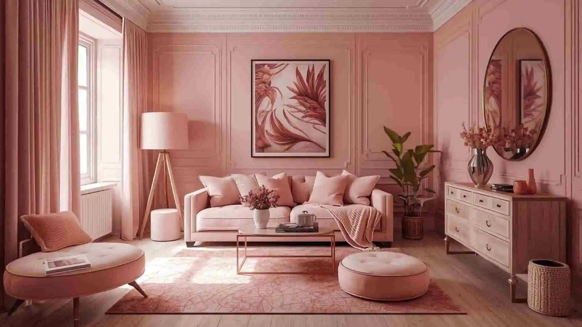 small apartment decorating pink