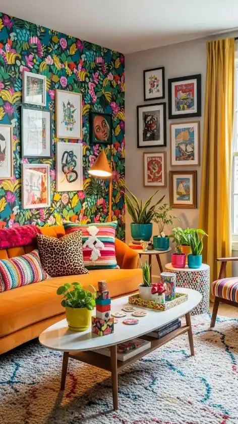 23 Eclectic Funky Home Decor Creative Ideas for a Stylish Space 2 Bold Patterned Accent Walls
