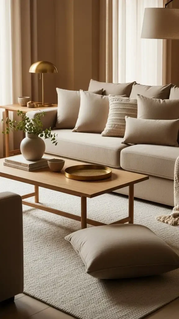 21 Neutral Color Home Decor Ideas to Create a Calm and Stylish Space 2 Cozy Beige Living Room Setup