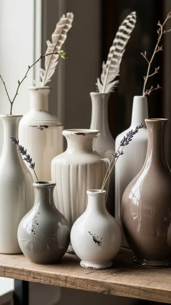 23 Simple Thrifted Home Decor Ideas for a Cozy & Stylish Home 2 Minimal Vintage Vases