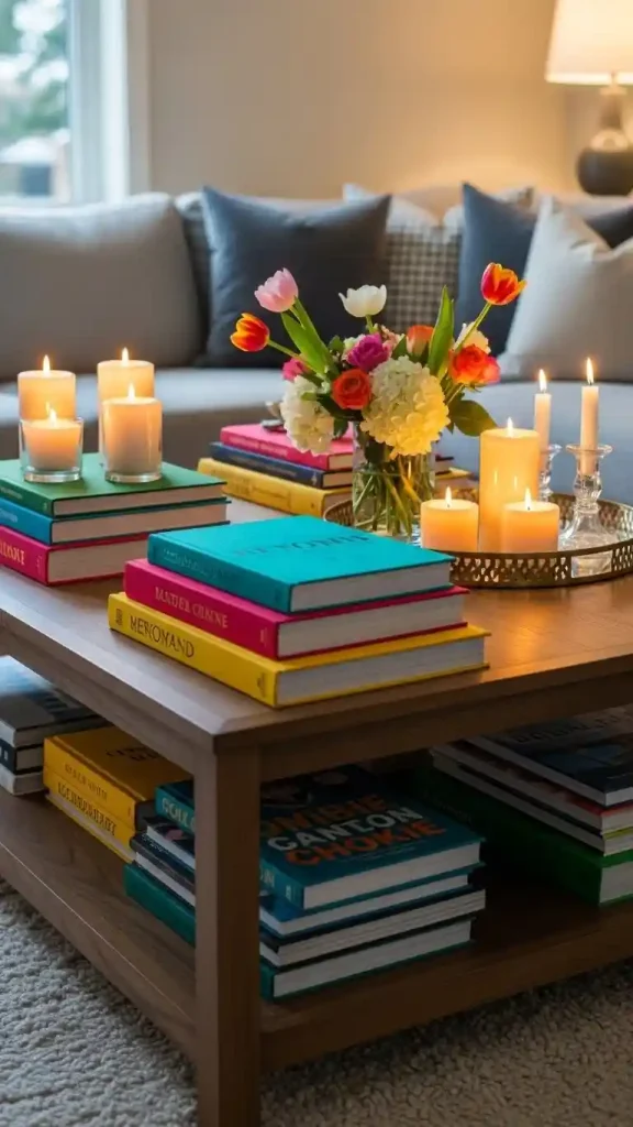 20 Pop of Color Home Decor ideas | Brighten Your Space with Style 11 Add Colorful Coffee Table Decor