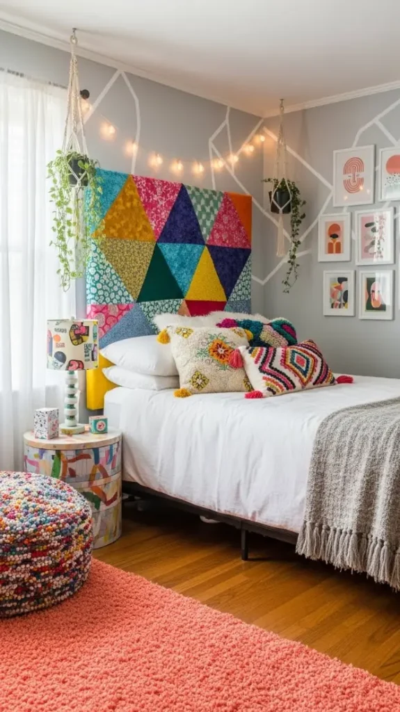 20 Funky Home Decor Bedroom | Creative Ideas to Brighten Your Sleep Space 11 DIY Funky Headboard