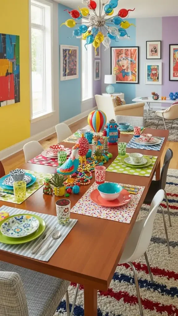 27 Funky Colorful Home Decor | Ideas to Brighten Your Space 11 Funky Dining Table Decor