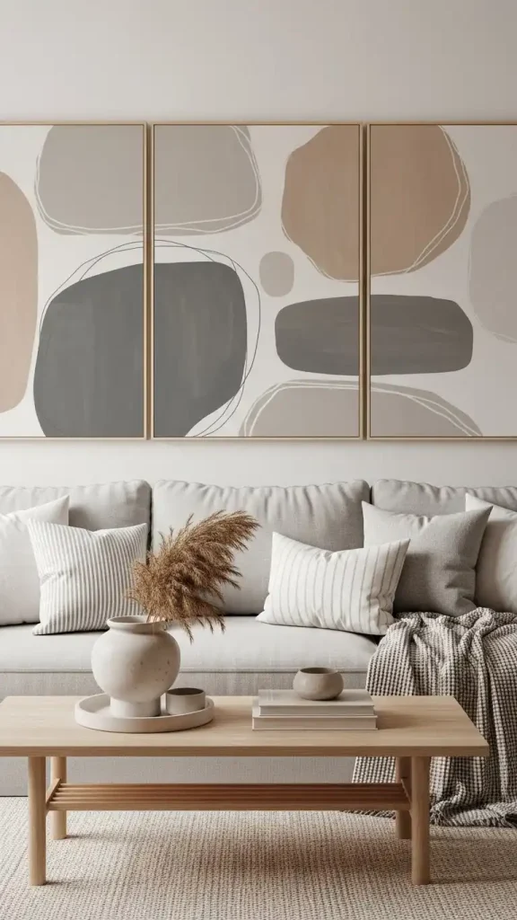 21 Neutral Color Home Decor Ideas to Create a Calm and Stylish Space 11 Neutral Wall Art with Soft Tones