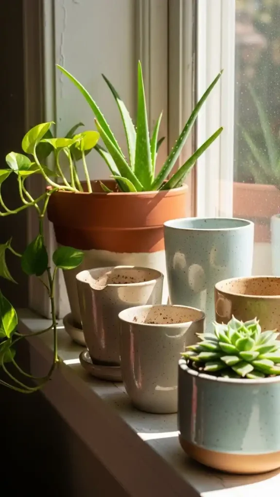 23 Simple Thrifted Home Decor Ideas for a Cozy & Stylish Home 11 Plain Ceramic Planters