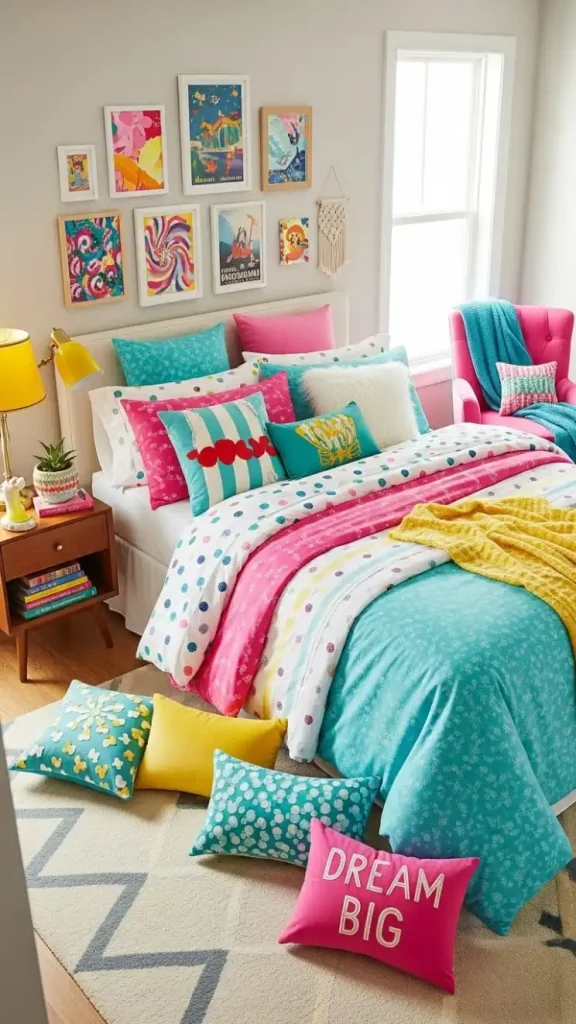 27 Funky Colorful Home Decor | Ideas to Brighten Your Space 13 Colorful Bedding Layers