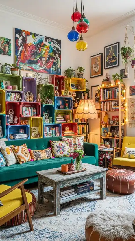 23 Eclectic Funky Home Decor Creative Ideas for a Stylish Space 13 Eclectic Storage Crates