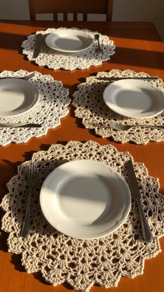 23 Filet Crochet Home Decor Ideas to Beautify Your Stylish Living Spaces 13 Hafilet Crochet Table Mats