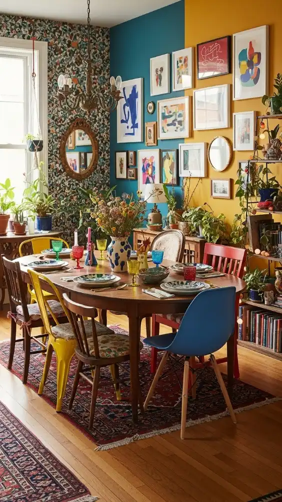 23 Unique Furniture Ideas for Funky Home Decor That Stand Out 13 Mismatched Dining Chairs