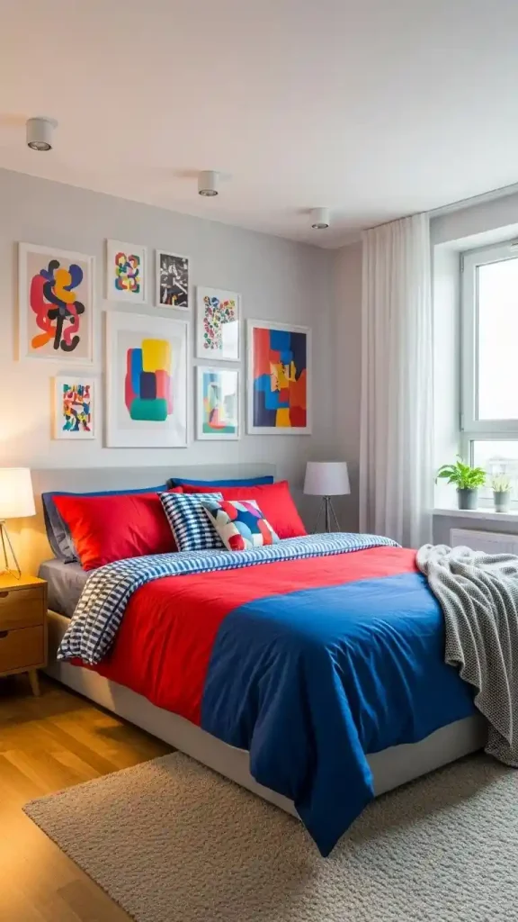 23 Primary Color Home Decor | Creative Ideas to Brighten Your Space 13 Red & Blue Bedroom Styling