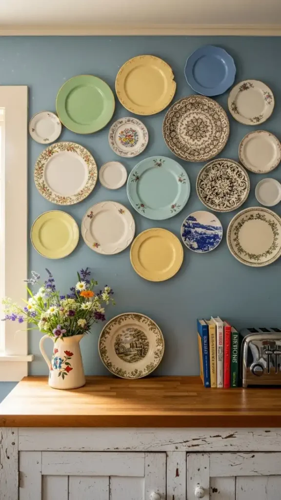19 Thrifted Home Decor DIY Ideas to Personalize Your Home 13 Thrifted Plate Wall Art