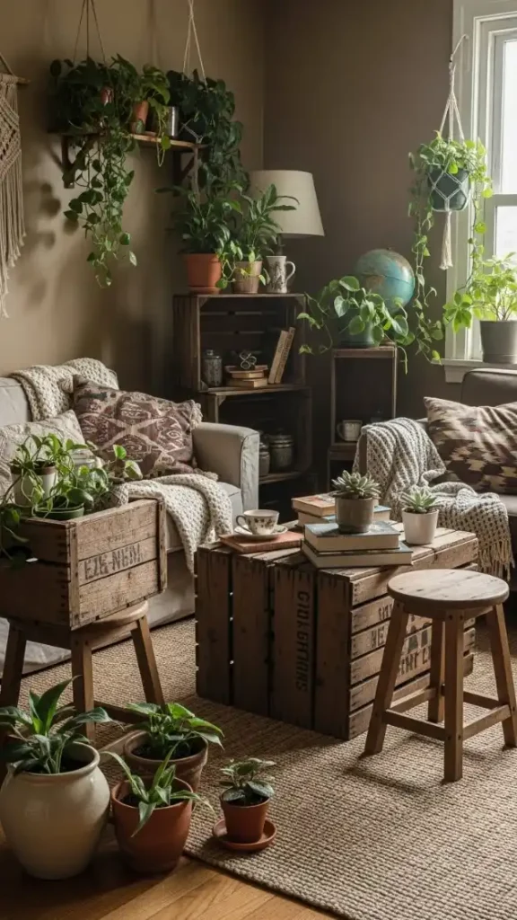 21 Thrifted Home Decor Inspiration | Stylish and Affordable Ideas 14 Add Character With Rustic Wooden Pieces