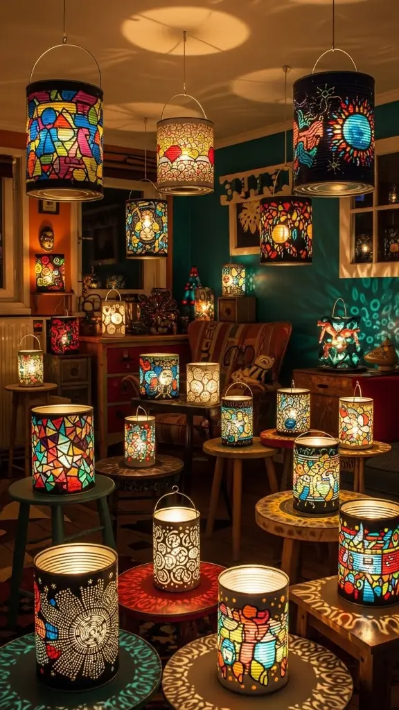27 Fun DIY Ideas for Funky Home Decor to Transform Your Space 14 Recycled Tin Can Lanterns