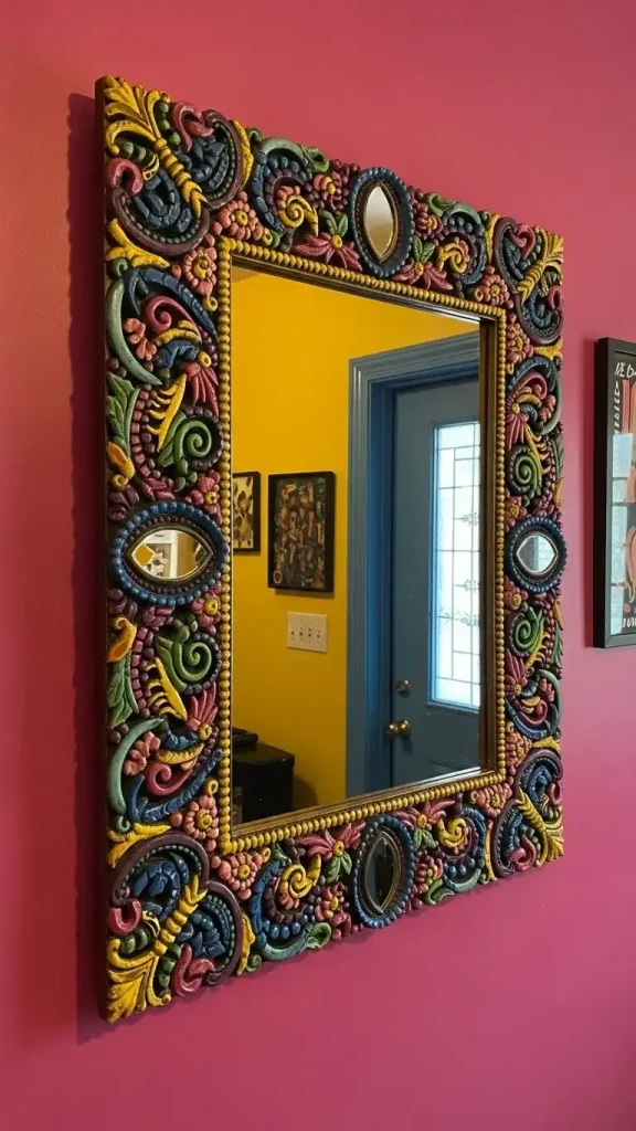 20 Funky Home Decor DIY Easy Ideas to Brighten Your Space 16 Funky Mirror Frames