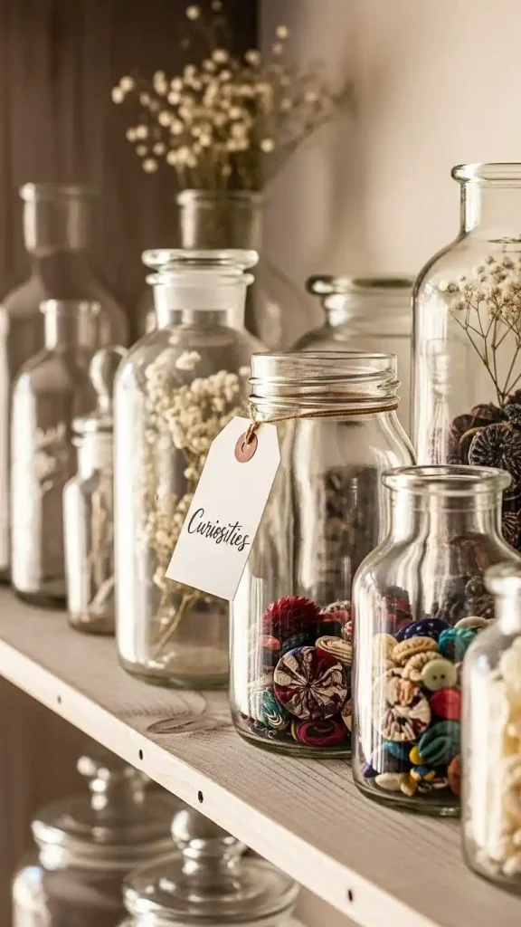 23 Simple Thrifted Home Decor Ideas for a Cozy & Stylish Home 15 Glass Jars for Decor