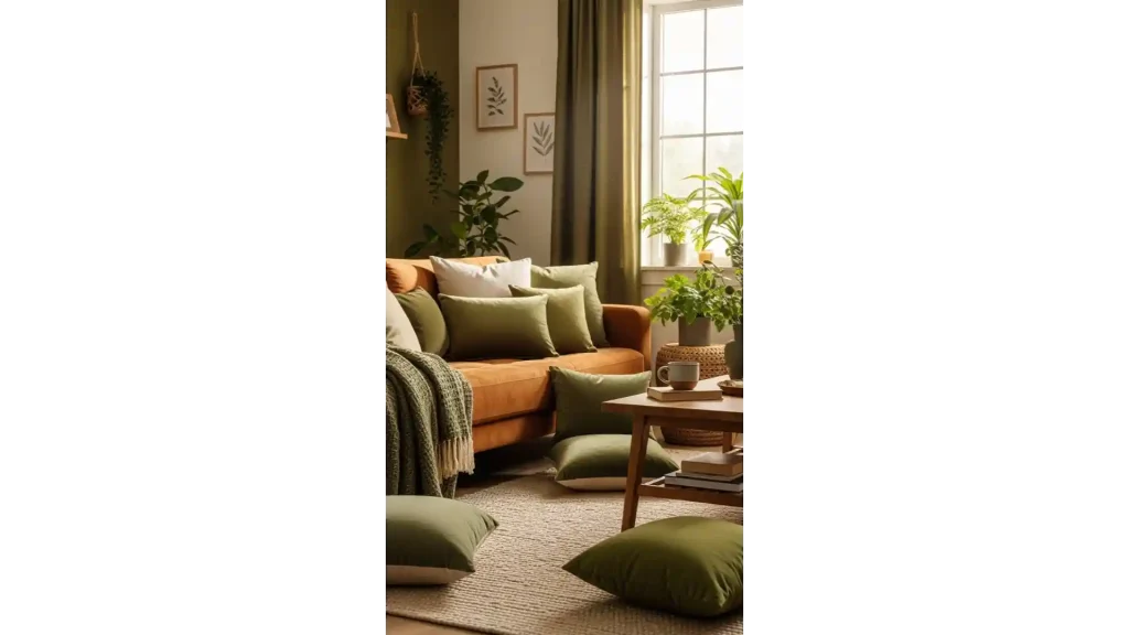 21 Comfy Living Room Ideas Warm Colors Home Decor | Create a Cozy, Inviting Space 15 Olive and Moss Green Accents