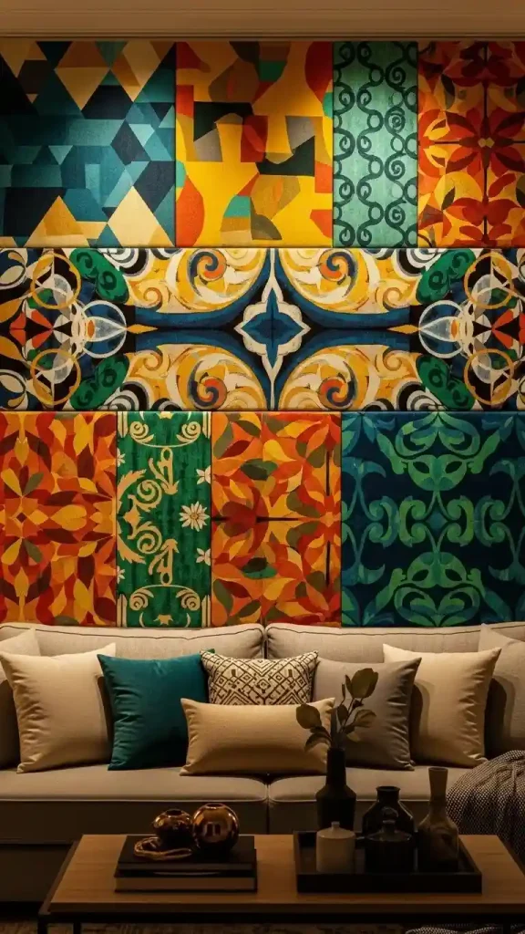 23 Colorful Home Decor Aesthetic | Ideas to Brighten Your Space 16 Colorful Fabric Wall Panels