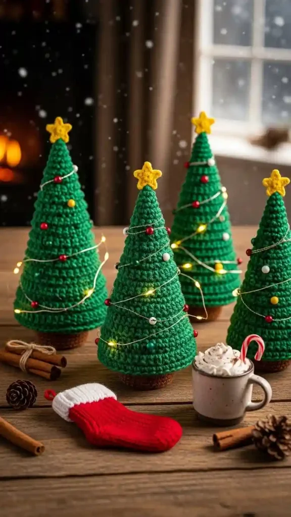 25 Christmas Crochet Home Decor | Handmade Ideas for a Festive Touch 16 Crochet Mini Christmas Trees