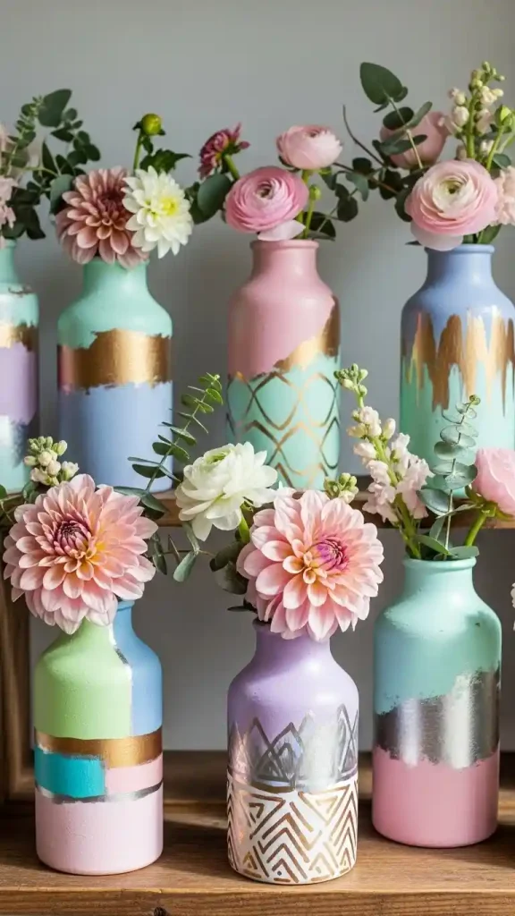 25 Thrifted Home Decor Aesthetic | Stylish & Budget-Friendly Ideas 16 DIY Painted Vases