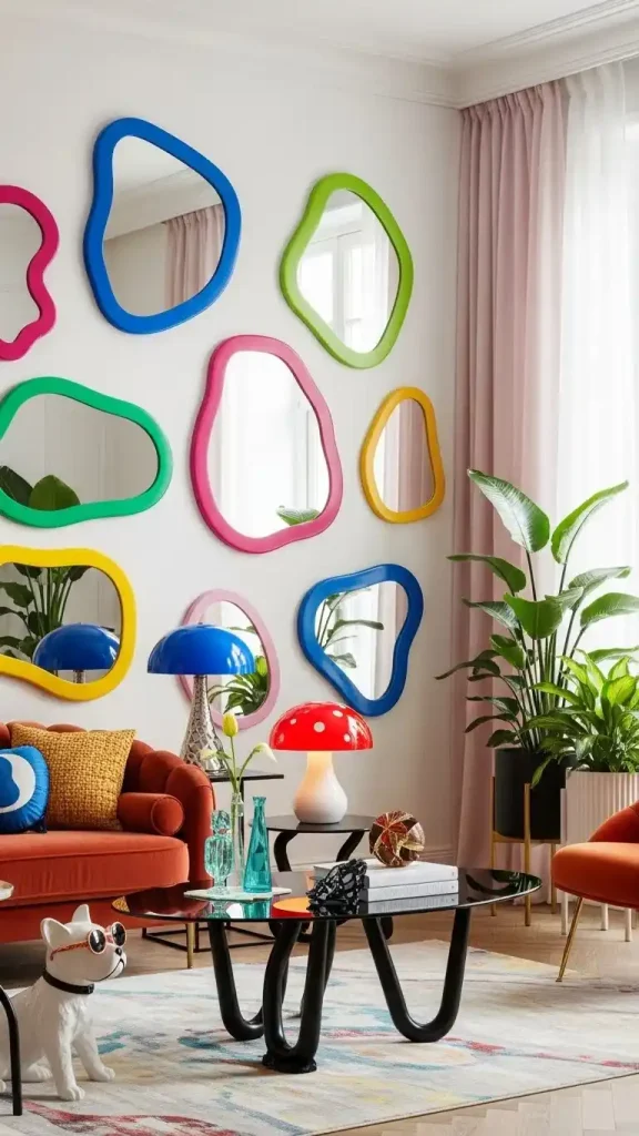 20 Funky Home Decor Aesthetic |Vibrant Ideas to Transform Your Space 16 Quirky Wall Mirrors