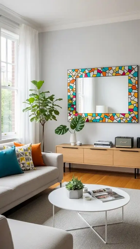 20 Pop of Color Home Decor ideas | Brighten Your Space with Style 17 Add a Colorful Mirror Frame